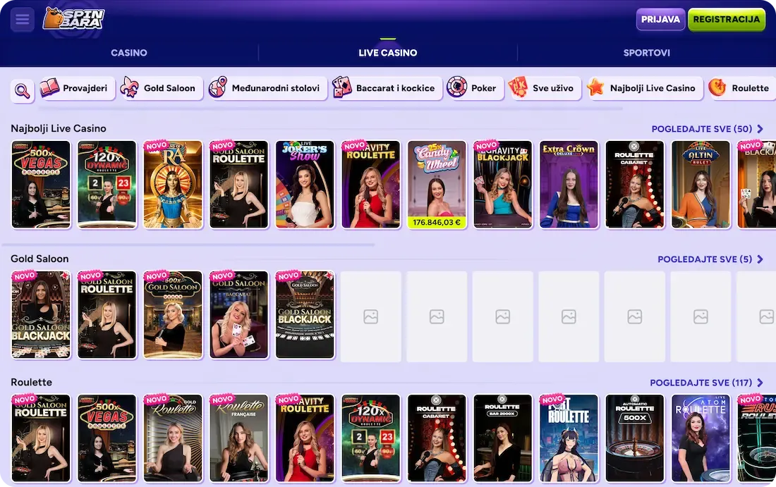 spinbara casino igre uživo